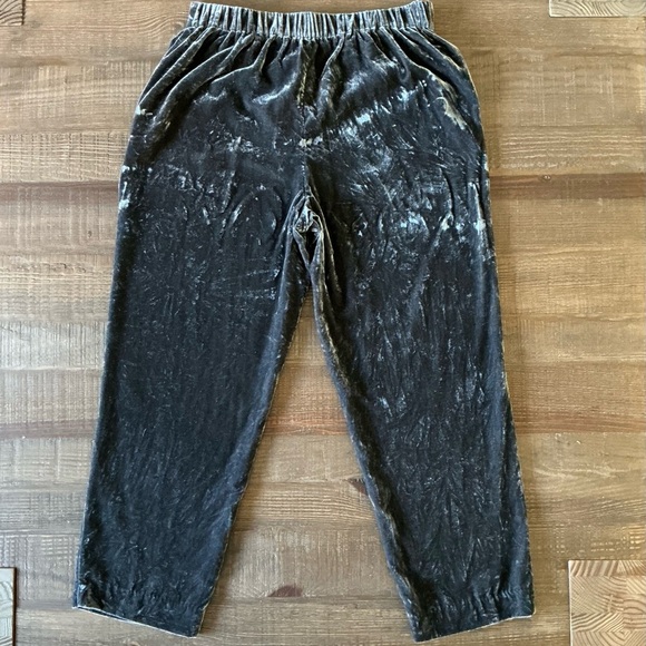 Madewell Silver Grey Velvet Velour Tapered Elastic Waist Ankle Pants Medium - Picture 8 of 8